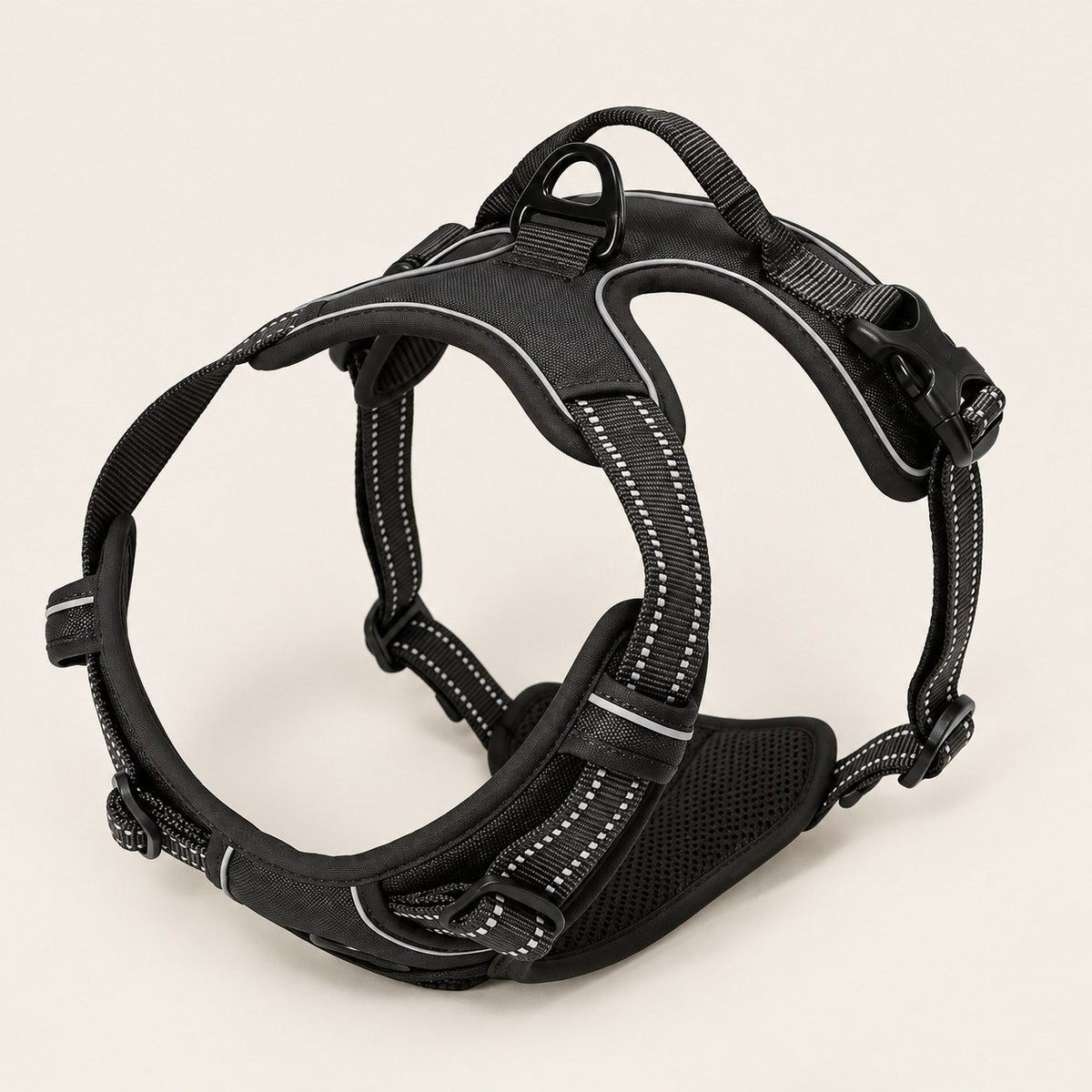 Harnais anti-traction Ancrava noir, vue de trois quarts